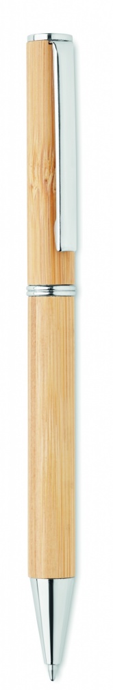Logo trade promotional giveaways image of: Bamboo twist type ball pen