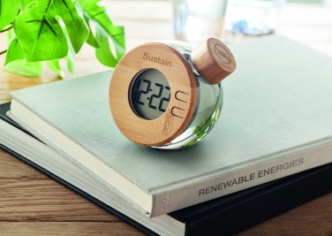 Logo trade promotional giveaway photo of: Water powered bamboo LCD clock