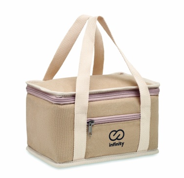 Logo trade business gifts image of: 6 can cool bag canvas 320gr/m²