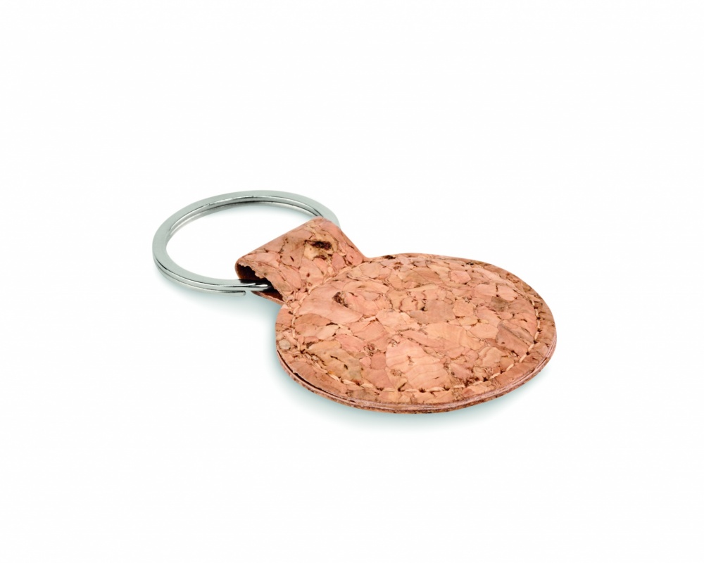 Logo trade promotional giveaway photo of: Round cork key ring Mikkeli