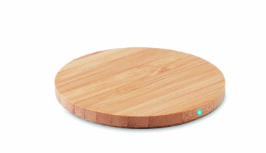 Logo trade promotional merchandise photo of: Bamboo wireless charger 15W