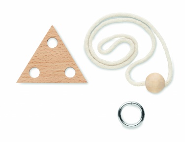 Logo trade promotional gifts image of: Wooden brain teaser triangle