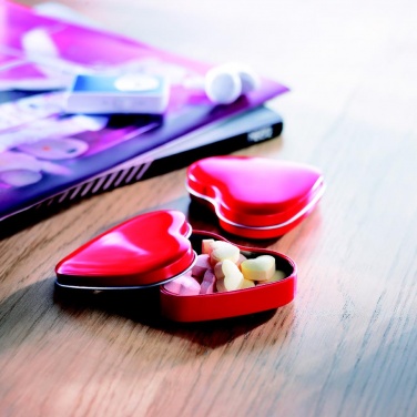 Logotrade advertising product image of: Heart tin box with candies