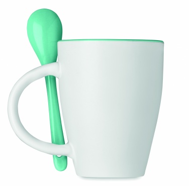 Logo trade promotional merchandise image of: Bicolour mug with spoon 250 ml