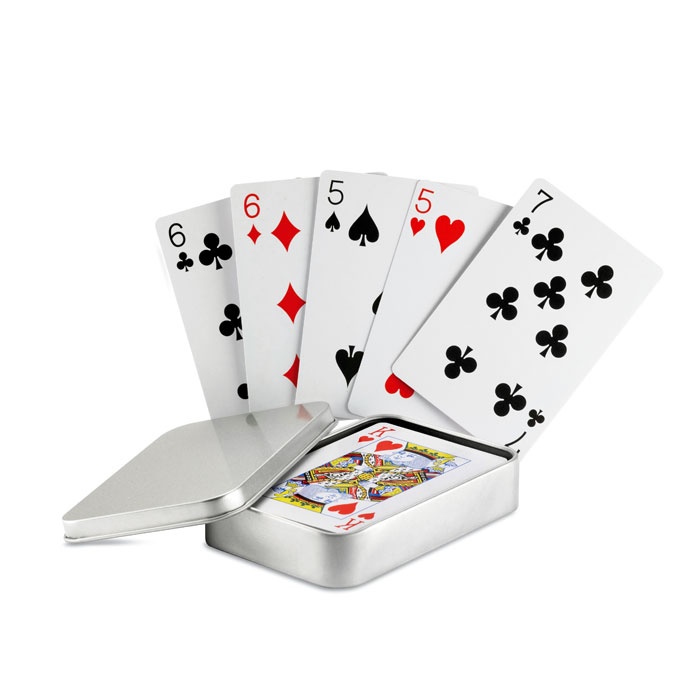 Logo trade promotional merchandise image of: Playing cards in tin box