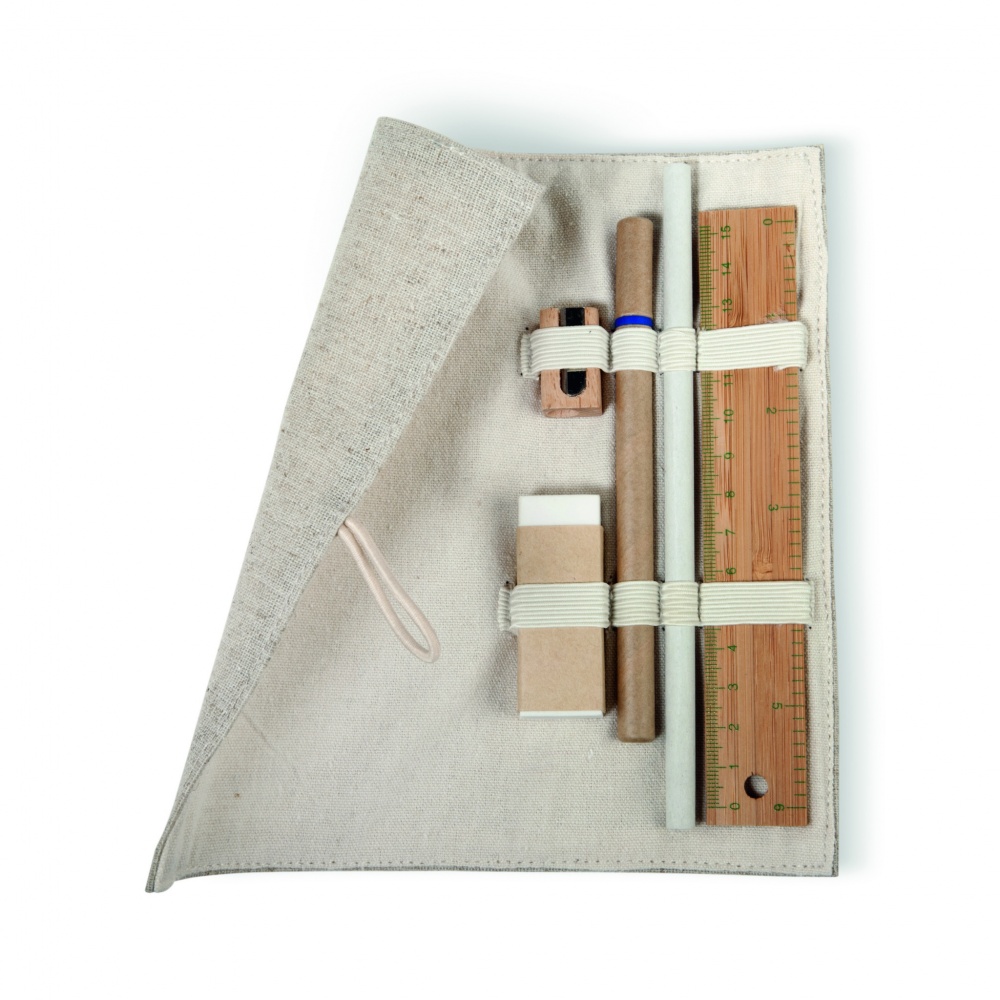 Logo trade corporate gifts picture of: Stationary set in cotton pouch