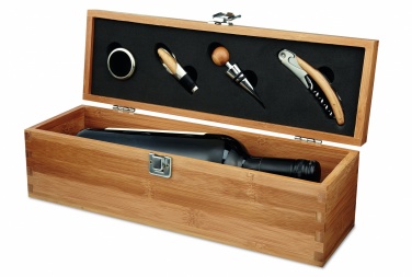 Logo trade promotional product photo of: Wine set in bamboo box