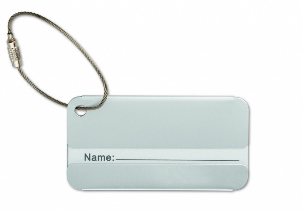 Logo trade promotional items image of: Aluminium luggage tag