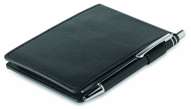 Logo trade promotional giveaways picture of: A7 notepad in PU pouch w/pen