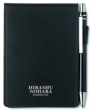 Logo trade promotional products image of: A7 notepad in PU pouch w/pen