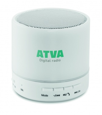Logo trade promotional giveaway photo of: Round wireless speaker LED