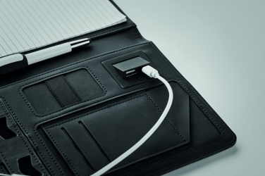 Logo trade promotional products image of: A5 folder with power bank