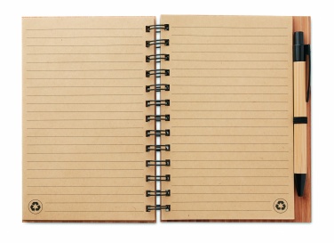 Logotrade advertising product image of: Bamboo notebook with pen lined BAMBLOC