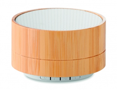 Logo trade promotional gifts picture of: 3W Bamboo wireless speaker