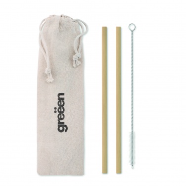 Logo trade promotional products picture of: Bamboo Straw w/brush in pouch