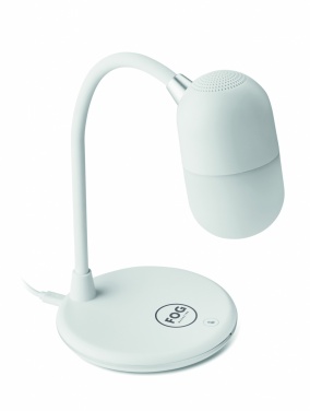 Logo trade business gifts image of: Wireless charging lamp speaker