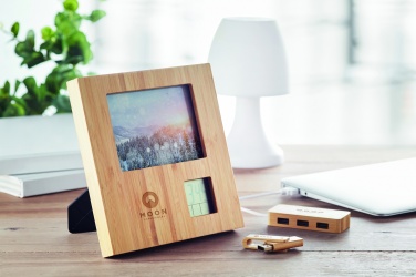 Logo trade promotional merchandise picture of: Photo frame with weather statio