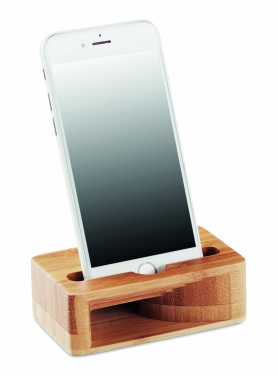 Logo trade promotional gifts image of: Bamboo phone stand-amplifier CARACOL