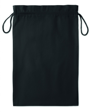 Logo trade promotional giveaway photo of: Large Cotton draw cord bag black