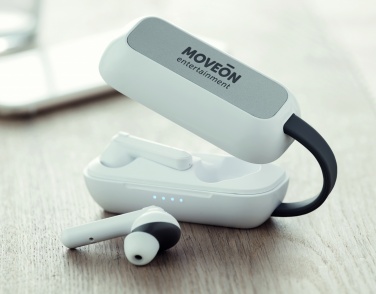 Logo trade corporate gifts image of: TWS wireless charging earbuds