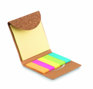 Logo trade promotional merchandise photo of: Cork sticky note memo pad