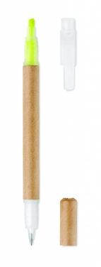 Logo trade promotional gift photo of: 2 in 1 carton pen highlighter