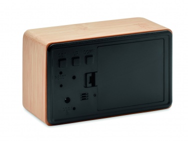 Logotrade business gift image of: LED alarm clock bamboo casing Düsseldorf
