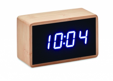 Logotrade business gifts photo of: LED alarm clock bamboo casing Düsseldorf