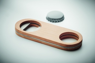 Logo trade promotional giveaways picture of: Oval Bamboo bottle opener VALBAMPER