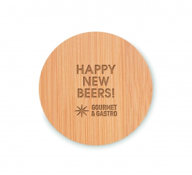 Logo trade promotional giveaways image of: Bamboo bottle opener/ coaster DAKAI
