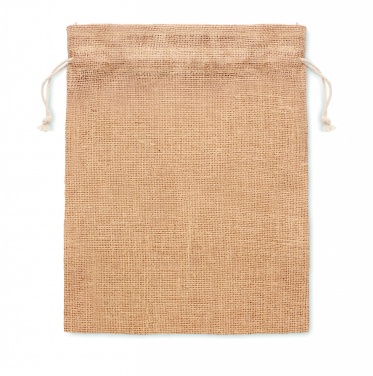 Logo trade promotional giveaways image of: Medium jute gift bag 25 x 32cm