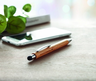 Logotrade business gift image of: Bamboo ballpoint pen with blue ink