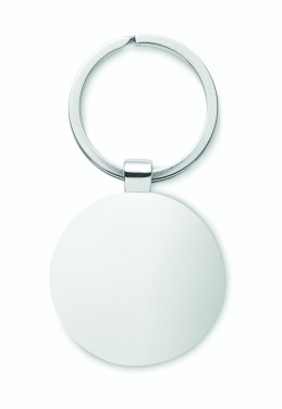 Logo trade promotional gifts picture of: Round key ring metal bamboo Dobele