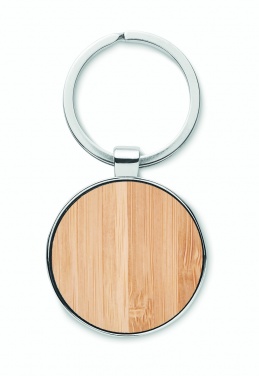 Logotrade promotional giveaways photo of: Round key ring metal bamboo Dobele