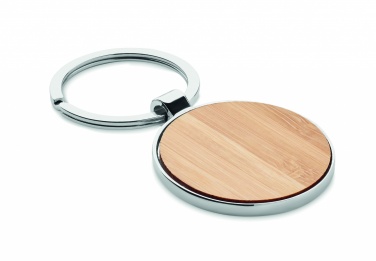 Logotrade promotional merchandise picture of: Round key ring metal bamboo Dobele
