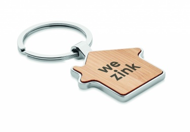 Logotrade promotional merchandise photo of: House key ring metal bamboo NORDIC