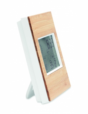 Logo trade promotional products image of: Weather station bamboo front TURKU