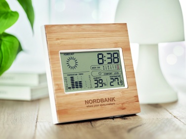 Logotrade corporate gifts photo of: Weather station bamboo front TURKU