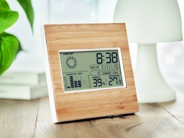 Logo trade corporate gifts picture of: Weather station bamboo front TURKU