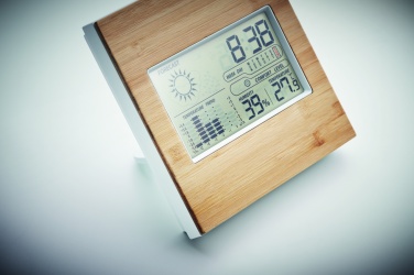 Logotrade promotional merchandise picture of: Weather station bamboo front TURKU