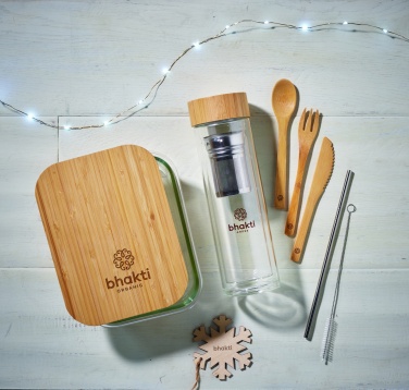 Logotrade advertising product image of: Glass lunchbox with bamboo lid