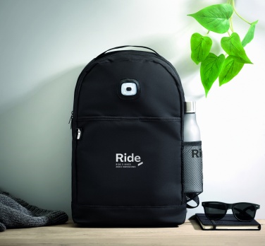 Logo trade promotional giveaway photo of: Backpack in RPET & COB light
