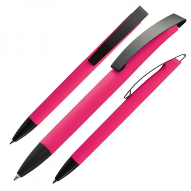 Logo trade promotional items image of: Metal ballpen soft touch BRESCIA