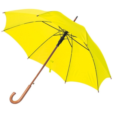 Logo trade promotional gifts image of: Wooden automatic umbrella NANCY