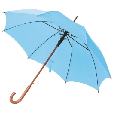 Logo trade promotional gifts image of: Wooden automatic umbrella NANCY