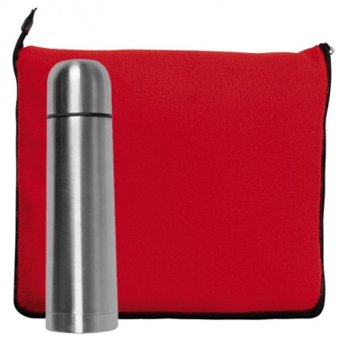 Logo trade promotional items image of: Set fleece blanket and thermal flask LIVERPOOL