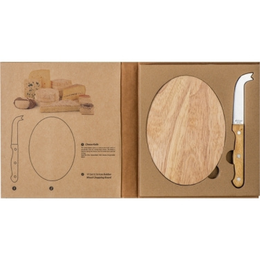 Logo trade promotional products picture of: Cheese chopping board with knife GOUDA