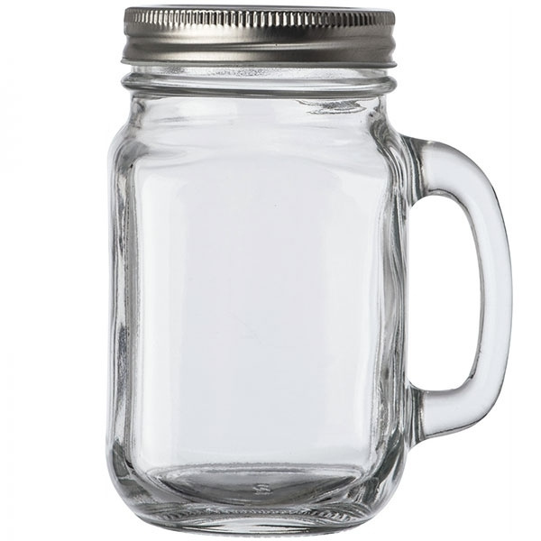 Logo trade promotional products picture of: Drinking glass with handle and lid TREVISO 450 ml