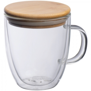 Logo trade promotional gift photo of: Double-walled glass cup GERTHE 350 ml