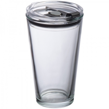 Logo trade advertising products image of: Glass mug with lid WATTENSCHEID 400 ml